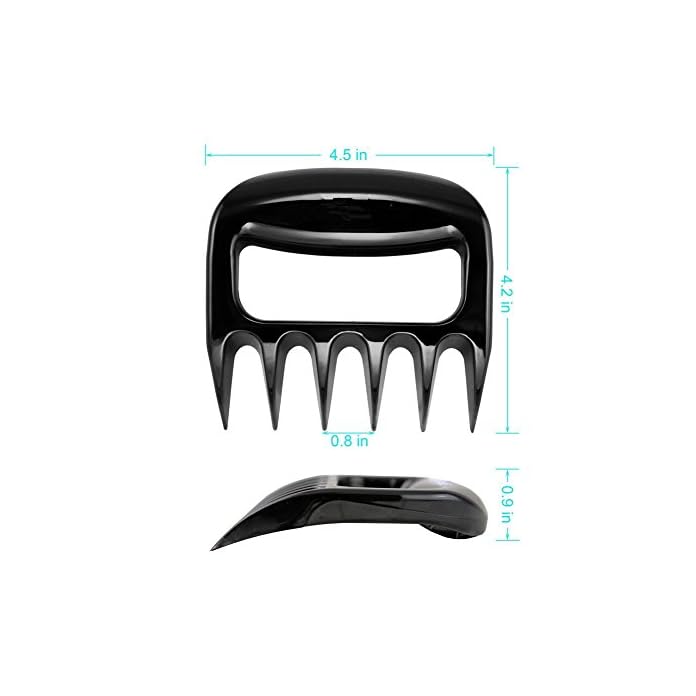 Vivsa Solid Meat Shredder Claws Von Hitzebestndige Fleisch Gabeln Zum Heben Handhabung Shredding Caving Essen Von Bbq Gill Smoker Slow Cooker Schwarz 2er Set