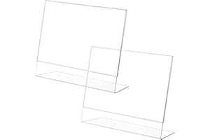 Aieraczy Soportes de Acrílico para Carteles, 2 x A5 Soporte de Sobremesa, Soporte Metacrilato A5, Forma de T Transparente Inclinado Póster de Menu Soporte para Folletos, Menús, Carteles, Marcos Fotos