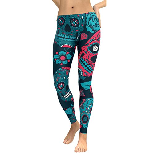 Leggings Yoga Sexy Mujer deportivos Mallas Elastico Cintura Altura Polainas Running Pilates Fitness Pantalones deportivos atléticos ejercicio Legging Amlaiworld (Azul, XL)