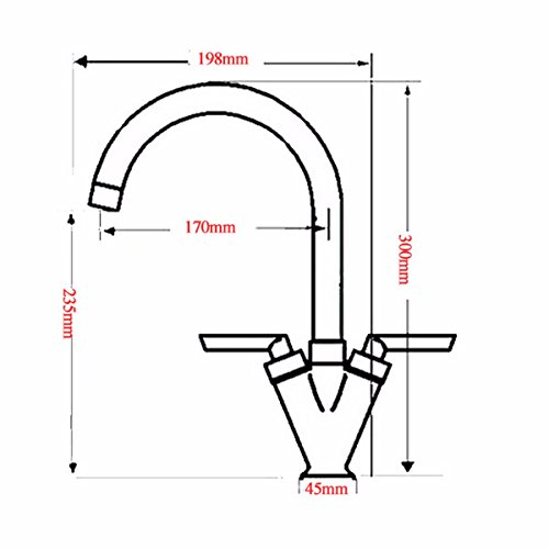 TAPCET Wasserhahn Küche Mischbatterie Armatur einhebel Küchenarmatur mit Zweigriff Drehbar Spüle Chrom Hahn Silber für Bad oder Küche - 5