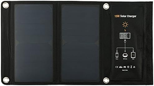 Soradoo Solar Power Charger 15W/21W 2-Port Solar Panel USB Outdoor Waterproof Portable Solar Charger for iPhone6s/7 Plus, iPhone 8, iPhone 8 Plus, iPhone X, iPad, Samsung Galaxy Android Telephone and More