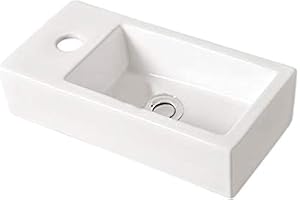 Grünblatt Waschbecken Hänge-Waschtisch mit Lotus Effekt Nano-Beschichtung (36x18x9-links-5)