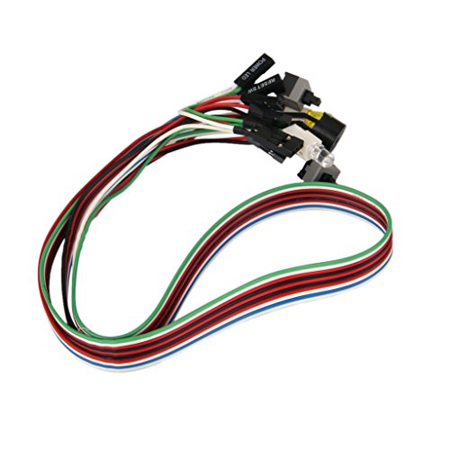 Gazechimp PC Computer ATX Netzteil-Kabel Power Supply Line Reset Schalter mit LED