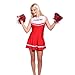 Produktbild Cheerleader Kostuem Uniform Cheerleading Cheer Leader mit 2 Pompons Minirock GOGO Damen Maedchen Karneval Fasching