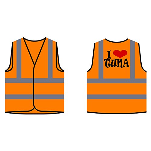 Ich liebe Thunfisch Neuheit Personalisierte High Visibility Orange Sicherheitsjacke Weste r10vo - 2