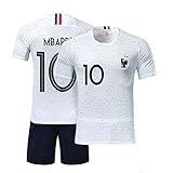 TUUT Maillots de Sport Garçon Football T-Shirt et Short France 2 Étoiles Vêtements de Football Beau Populaire pour Enfant Garçon -