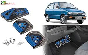 Selifaur - 3 Pcs Blue Non-Slip Manual Car Pedals kit Pad Covers Set for 800