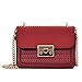 Produktbild Frauen Schulter diagonal Kette Tasche Handtasche für Frauen2019 neue Webart Karo kleine quadratische Tasche (Weinrot, 18 * 8 * 13cm)