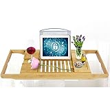 Schluss mit Badezubehör aus Plastik. Badewannentablett aus natürlichem Bambus Holz ist edel, haltbar, umweltfreundlich.