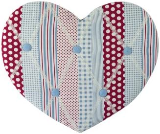 Vintage Blue Gingham Padded Fabric Heart Memo Board / Pin / Notice Board