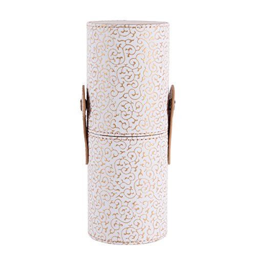 UNIQUEBELLA Makeup Brush Set, PE & PU Cosmetic Brushes Tool Kit Cup Holder Case Gift, Women Girl Makeup Brush Holder Case Container Cylinder for Home Travel Case, H 18cm, W:6.6-7cm,#15