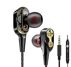 Earphones for Samsung Galaxy M42 5G / Samsung Galaxy M 42 5G Earphone Original Like Wired Stereo Deep Bass Head Hands-free Headset Earbud With Built in-line Mic, With Good Sound Call Answer/End Button, Music 3.5mm Aux Audio Jack (R31, Black)