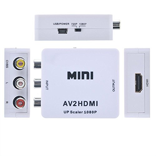 Winpoon HD Video CVBS convertitore da AV a HDMI 1080p av2hdmi segnale convertitore per TV, videoregistratore VHS, dischi DVD