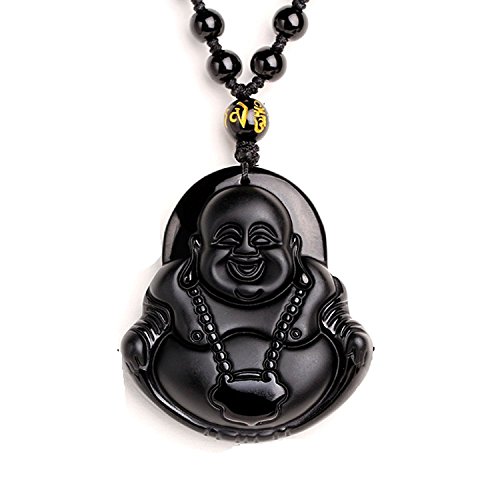 yigedan Naturel Glace type d'Obsidianhappy Bouddha Maitreya rieur Sac moine Collier Pendentif état