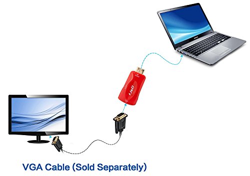 Mini HDMI auf VGA, J&D Goldbeschichteter Mini HDMI auf VGA Konverter - 6