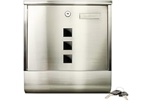 Jeising JEI B-2210 Edelstahl-Briefkasten mit Zeitungrolle