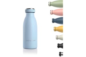 LARS NYSØM stalowa butelka 350ml, 500ml, 750ml, 1L, 1,5 litra | Butelka termiczna odpowiednia do napojów gazowanych | Butelka na wodę do sportu, jogi lub do szkoły (Sky Blue, 350ml)