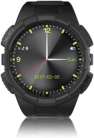 Markrom V11S Sport Smartwatches for Men with SIM Camera Bluetooth 4.0 Running Music Plyaer GPS Motion Trail Sleep Moniter Pedometer 1.3" Touch Round Screen-Black