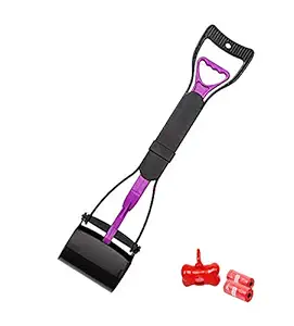 PawsSamrat Dog Pooper Scooper with Poop Bags for Dogs and Cats (Color May Vary) (Pack of 4)