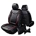 Produktbild YHYS-Autositzkissen Autositzgarnitur Leder, pflegeleicht, wasserdicht und Rutschfest, universell sitzender Sitzüberzug Auto 5er Set (Beige  Schwarz)