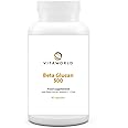 Vita World Beta Glucan - Beta Glucan Capsules High Dose 500mg per Day (90 Vegan Capsules) - High Bioavailability with Vitamin C + Zinc - No Additives & Gluten