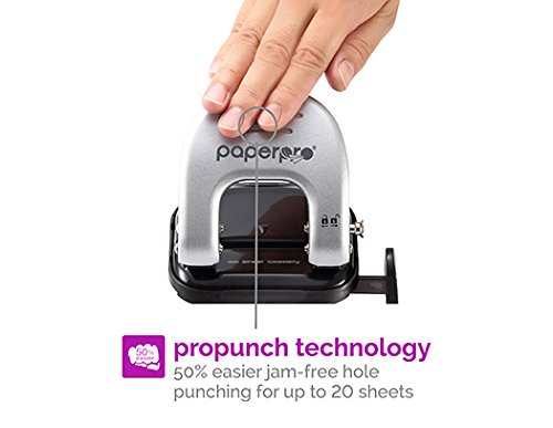 PaperPro 2315 - Perforadora de papel de 2 agujeros  color negro y plateado