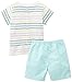 3Pommes Baby-Boys Set Short Sleeve T-Shirt Bermudas Clothing Set, Lagoon Blue, 12-18 Months (Manufacturer Size:1 Year)