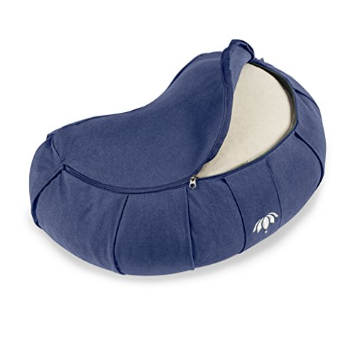 Lotuscrafts Zafu-Halbmond Meditationskissen SIDDHA – Bezug: Bio-Baumwolle (kbA) – GOTS zertifiziert - 3