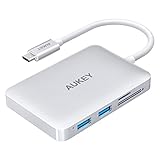 AUKEY Hub USB C 3 Porte USB 3.1, Porta HDMI ( 4K ), Lettori Micro SD & SD, 100W Porta USB C di Carica Hub USB Type C PD per MacBook Pro 2016 / 2017, iMac 2017, Samsung Galaxy S8 ecc.
