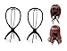 3 Pack - Wig Display Stand Mannequin Dummy Head Hat Cap Hair Holder Foldable