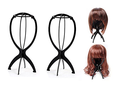 3 Pack - Wig Display Stand Mannequin Dummy Head Hat Cap Hair Holder Foldable