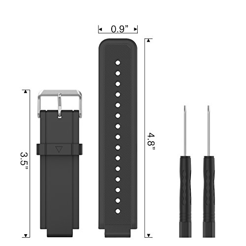 MoKo Garmin Vivoactive Correa de Reloj  Suave Silicona Reemplazo Watch Band para Garmin Vivoactive   Vivoactive Acetate Sports GPS Smartwatch - Negro