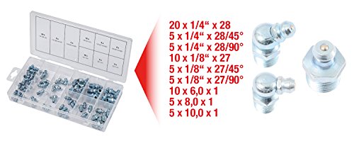 KS Tools Sortiment Schmiernippel, 1/8 und /1/4 Zoll, 970.0360 - 2