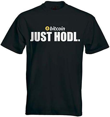 Duck Ink Men's Bitcoin BTC Just Hodl T-shirt Black X-Large