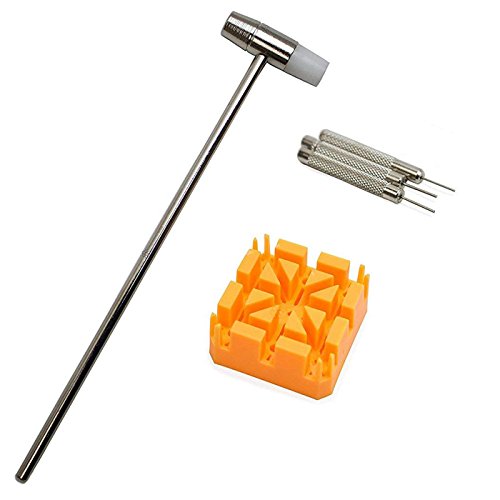 Preisvergleich Produktbild Uhrenwerkzeug für Edelstahlarmband - Armband Entfernen,zum Armband kürzen Edelstahlarmband Stifte Stiftaustreiber Rollenbandkürzer Hammer Uhr Uhrenwerkzeug Uhrmacher Set