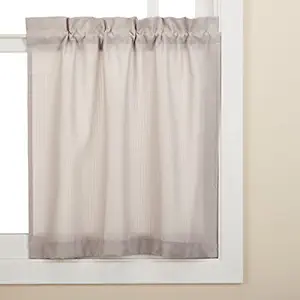 LORRAINE HOME FASHIONS Ribcord Window Curtain Tier, 54 x 24, Gray