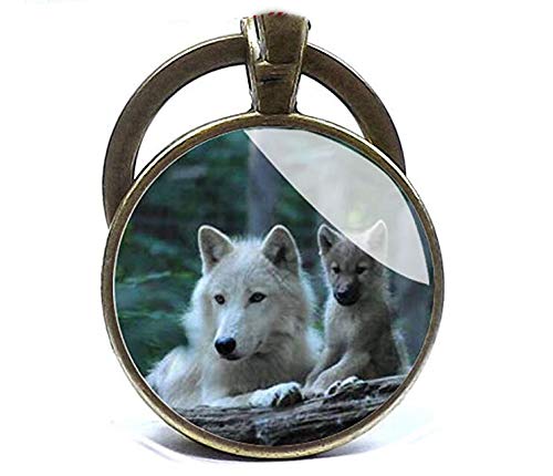 Preisvergleich Produktbild Schlüsselanhänger, Wolfsmotiv, Schlüsselanhänger, Wölfe