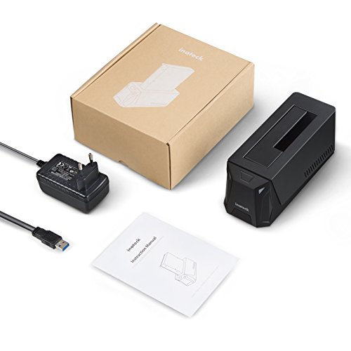 Inateck USB 3.0 zu SATA Festplatten-Dockingstation für 2,5″ und 3,5″ SATA I/II/III HDD und SSD, Unterstützt UASP und 8TB Laufwerke, Gaming Style, Schwarz (FD1008) - 7