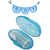 Mucit Home Mavi Erkek Bebek &Ccedil;ocuk Silikon Parmak Diş Kaşıyıcı Dil Temizleyici Diş Fır&ccedil;ası