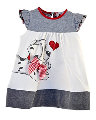 Zhuannian Baby Girls Doggy Love Short Sleeve Dress (9-12months)