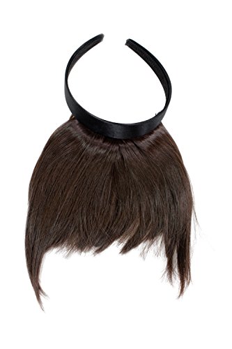 WIG ME UP ® - Peluca, flequillo de clip-in, con diadema, pelo de costado largo, aparencia muy natural, marrón (6), HA071T-6