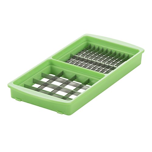 Genius Nicer Dicer Fusion Julietti | 19 Teile | Alles-Schneider | Reiben | Julienne + Spiralen | Hobeln | Würfeln | Schneid-Gerät | TV-NEU Farbe Neon-Grün-Orange - 3