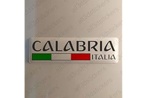 ALL3DSTICKERS Kalabrien Italien Aufkleber Kalabrien 120x30mm Autoaufkleber Flagge 3D Fahne Italia