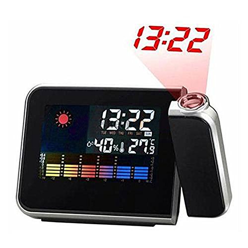 Merssavo Projektionswecker Digitale LED Display Projektor Wecker Wetter Temperatur Feuchte