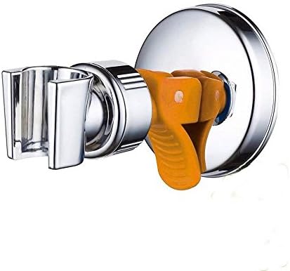 THANLY Bathroom Chrome Polished Handheld Showerhead Holder - 360 degree Rotatable Attachable Adjustable Strong Wall Mount Suction Cup Shower Head Bracket