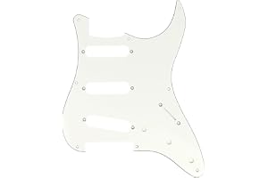 Musiclily Pro 8 Hål SSS Gitarr Plektrumskydd Strata för MIJ Fender Japan 57 Vintage Style Stratocaster, 3-lager Parchment
