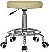 Massage Imperial Rio Chrome Gas Lift Massage Stool Beauty Therapy Reiki Height Adjustable Salon Swivel Manicure Tattoo Stools Chair Portable Massage TABLE - Cream