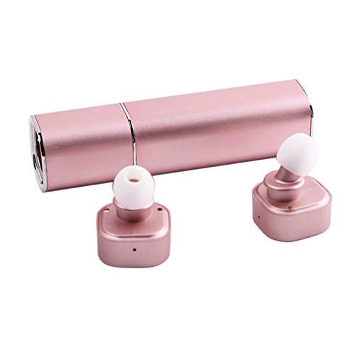 Preisvergleich Produktbild Hangang Binaurale Gebühr Bluetooth-Kopfhörer, drahtloser Musik-Bluetooth-Kopfhörer Bluetooth4.1 Stereokopfhörer-Kopfhörer mit Energie-Bank Schnellaufladung und lange Bereitschaftszeit (Roségold)