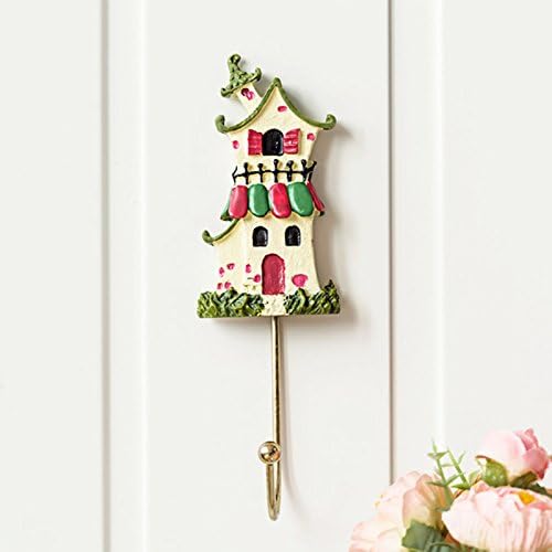 AINIF Bedroom bathroom door hanging hook hook hook key creative wall hanging iron kitchen hook,Green roof house