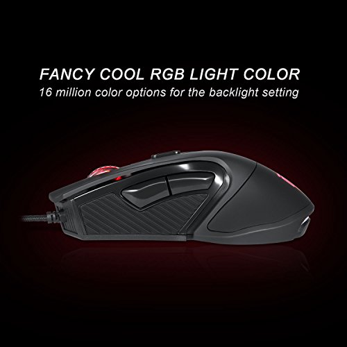 EasySMX Gaming RGB Mouse  GM-787 Rat  n para Gaming con   ptico 5000DPI  Iluminaci  n RGB  y 5 Botones Programables para Juegos Oficina  Negro 